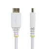 StarTech.com 1,8 m Premium Certified High Speed HDMI kaabel, 4K 60 Hz / 1440p 144 Hz, HDR10 / HDCP 2.2 / ARC, 18 Gbit/s, UHD HDMI 2.0 juhe telerile / monitorile / ekraanile, TPE väliskest, valge