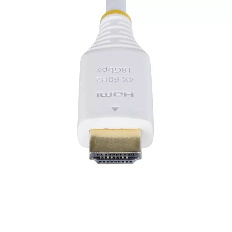 StarTech.com 1,8 m Premium Certified High Speed HDMI kaabel, 4K 60 Hz / 1440p 144 Hz, HDR10 / HDCP 2.2 / ARC, 18 Gbit/s, UHD HDMI 2.0 juhe telerile / monitorile / ekraanile, TPE väliskest, valge