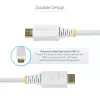 StarTech.com 1,8 m Premium Certified High Speed HDMI kaabel, 4K 60 Hz / 1440p 144 Hz, HDR10 / HDCP 2.2 / ARC, 18 Gbit/s, UHD HDMI 2.0 juhe telerile / monitorile / ekraanile, TPE väliskest, valge