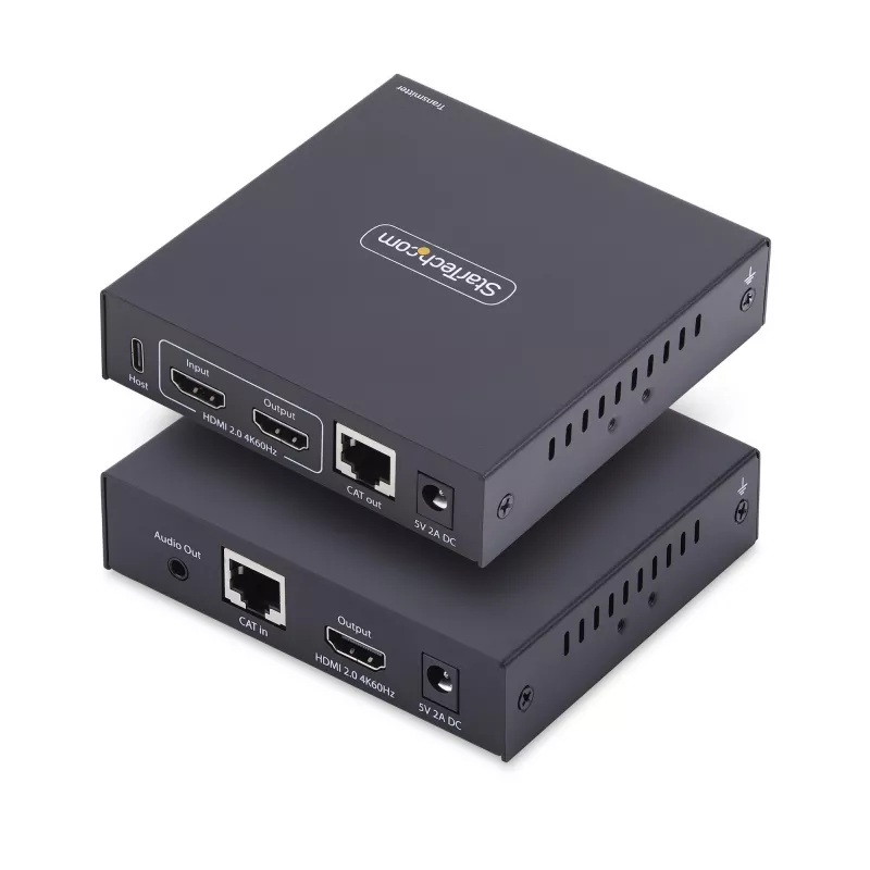 StarTech.com HDMI KVM pikendaja IP-võrgu kaudu, 4K 60Hz, draiverivaba, HDMI ja USB üle Ethernet/CAT6, AVoIP, saatja ja vastuvõtja komplekt, sisaldab kinnituskomplekte
