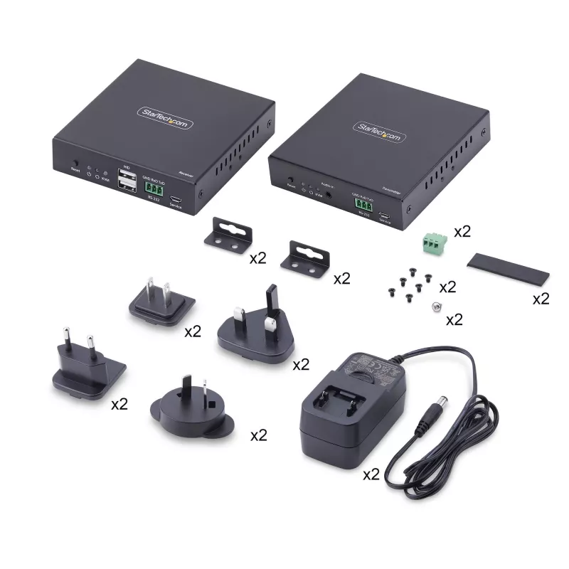 StarTech.com HDMI KVM pikendaja IP-võrgu kaudu, 4K 60Hz, draiverivaba, HDMI ja USB üle Ethernet/CAT6, AVoIP, saatja ja vastuvõtja komplekt, sisaldab kinnituskomplekte