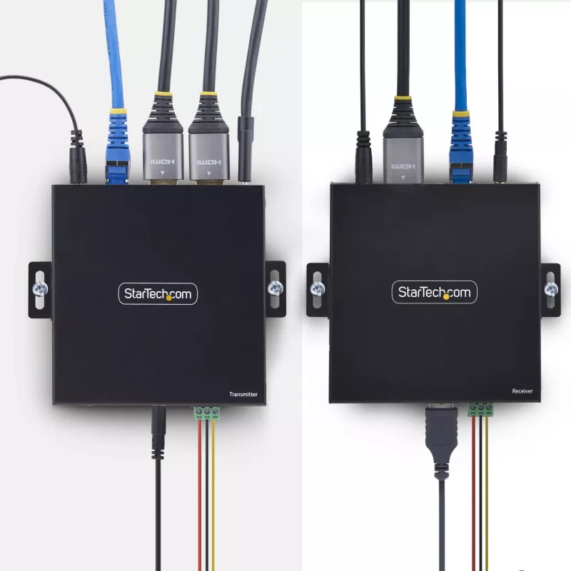 StarTech.com HDMI KVM pikendaja IP-võrgu kaudu, 4K 60Hz, draiverivaba, HDMI ja USB üle Ethernet/CAT6, AVoIP, saatja ja vastuvõtja komplekt, sisaldab kinnituskomplekte