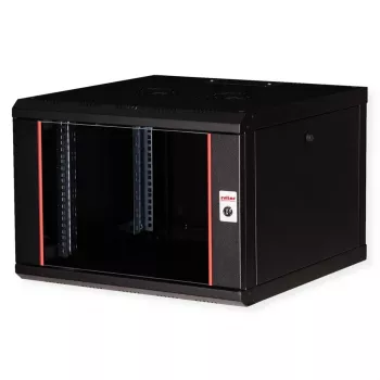 Seinale kinnitatav 19-tolline rack-kapp ROLINE Pro 7U 600x600 WxD, must, võtmelukk, IP20