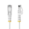 StarTech.com 1m valge õhuke CAT6 Etherneti kaabel, takerdumisvastane, 100W PoE, UTP, LSZH, 28AWG puhtast vasest juhe, õhuke RJ45 võrgupaikakaabel tõmbetõkestitega, individuaalselt testitud