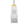 StarTech.com 1m valge õhuke CAT6 Etherneti kaabel, takerdumisvastane, 100W PoE, UTP, LSZH, 28AWG puhtast vasest juhe, õhuke RJ45 võrgupaikakaabel tõmbetõkestitega, individuaalselt testitud