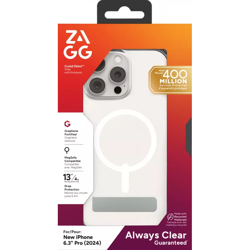 Cover ZAGG Crystal Palace Snap KS Apple iPhone 16 Pro läbipaistev