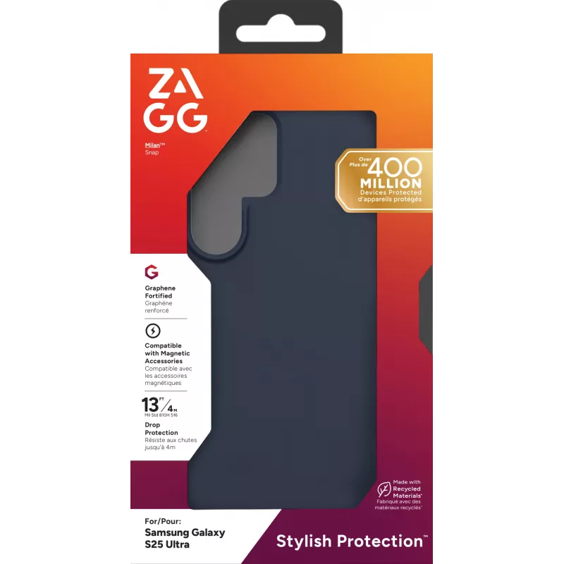 ZAGG Milan Snap (Opaque) Samsung Galaxy S25 Ultra Navy, kate, Samsung, Galaxy S25 Ultra, 17,5 cm (6,9 tolli), tumesinine