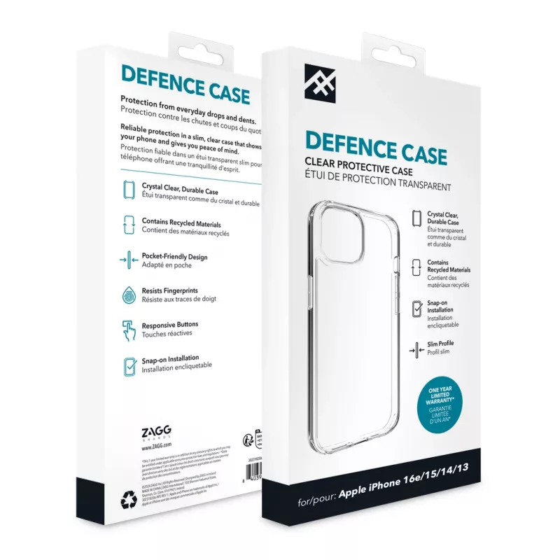 IFROGZ Defence ümbris iPhone 17e/16e/15/14/13 Clear, Cover, Apple, iPhone 17e/16e/15/14/13, 15.5 cm (6.1 tolli), Läbipaistev