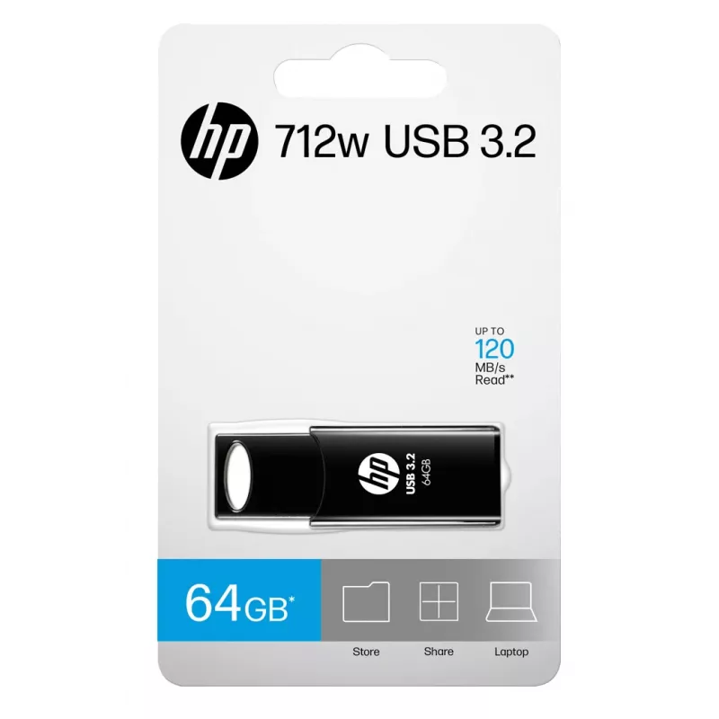 HP 712w USB-mälupulk 64 GB USB Type-A 3.2 Gen 1 (3.1 Gen 1) Must