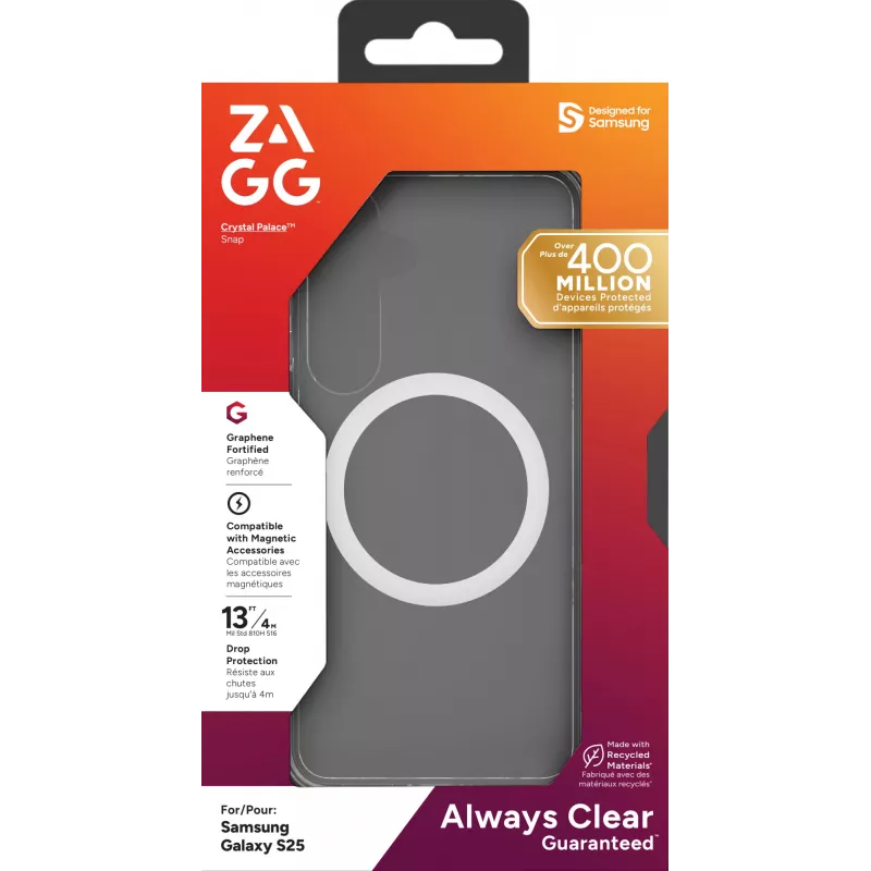 Cover ZAGG Crystal Palace Snap Samsung Galaxy S25 läbipaistev