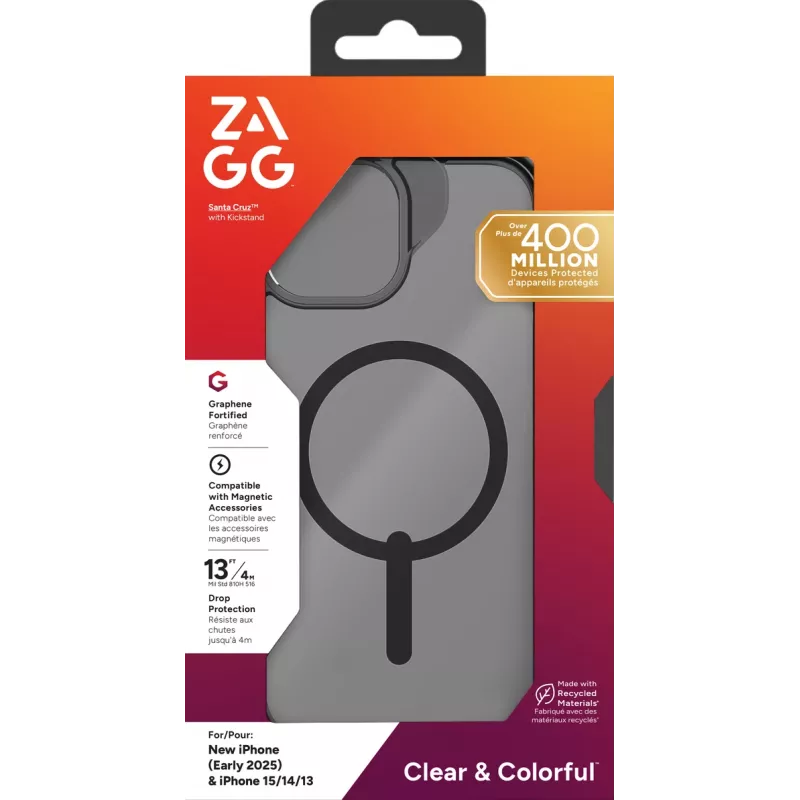 ZAGG Santa Cruz Snap ümbris iPhone 17e/16e/15/14/13 Must, Ümbris, Apple, iPhone 17e/16e/15/14/13, 15,5 cm (6,1 tolli), Must