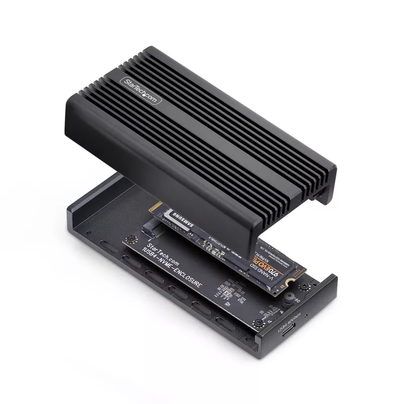 StarTech.com USB4 M.2 NVMe korpus, 40Gbps, väline USB-C/Thunderbolt NVMe SSD korpus, alumiiniumist jahutusradiaatoriga kest, B+M/M-Key