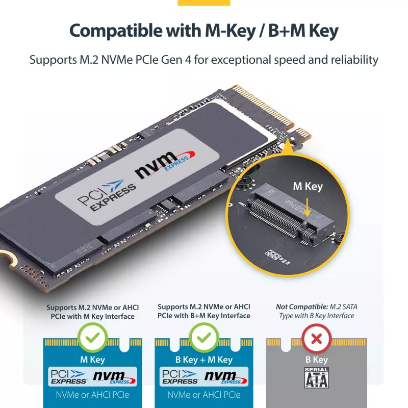 StarTech.com USB4 M.2 NVMe korpus, 40Gbps, väline USB-C/Thunderbolt NVMe SSD korpus, alumiiniumist jahutusradiaatoriga kest, B+M/M-Key