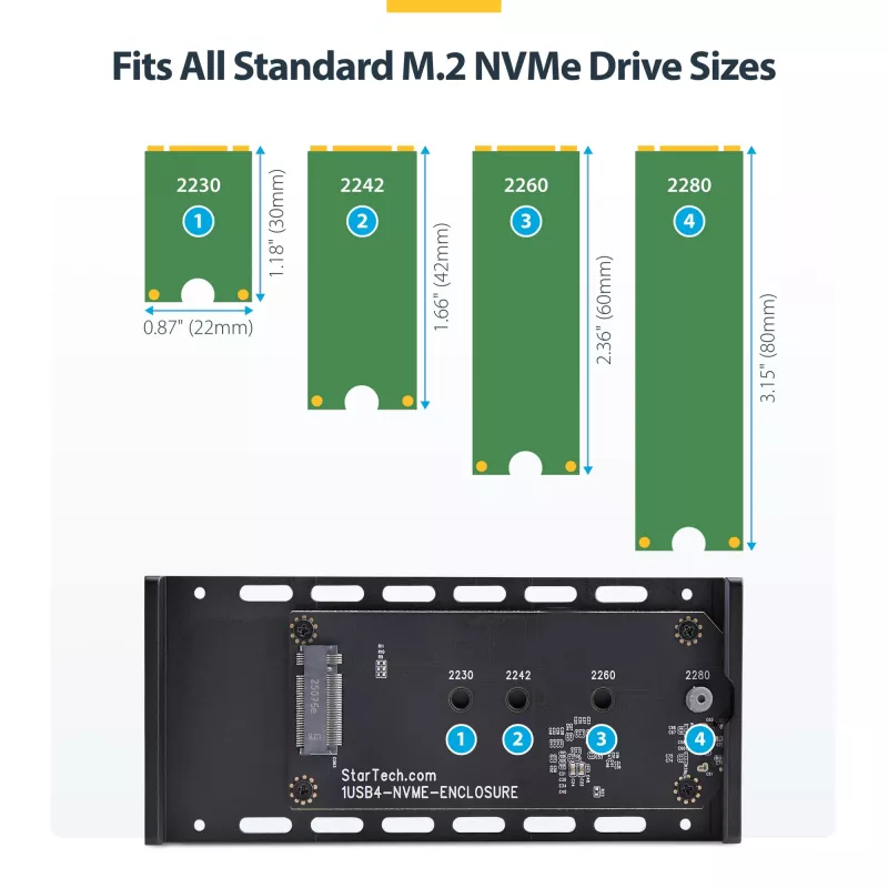 StarTech.com USB4 M.2 NVMe korpus, 40Gbps, väline USB-C/Thunderbolt NVMe SSD korpus, alumiiniumist jahutusradiaatoriga kest, B+M/M-Key