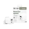 PanzerGlass empower™ by ® Turbo 35W laadija, sisaldab USB-C + USB-A | UK pistik | Hõbevalge