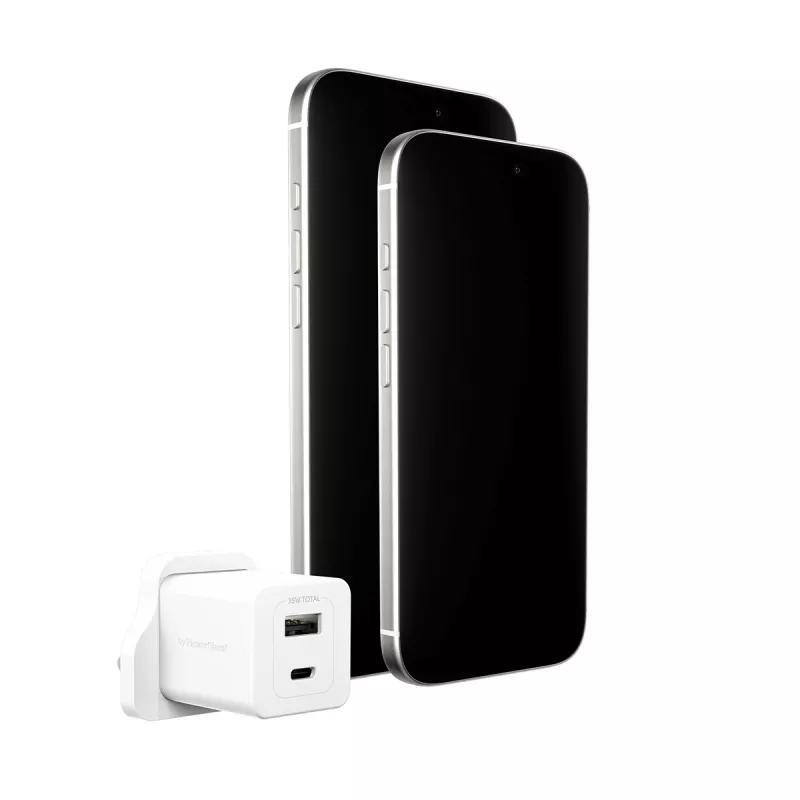 PanzerGlass empower™ by ® Turbo 35W laadija, sisaldab USB-C + USB-A | UK pistik | Hõbevalge