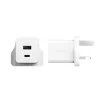 PanzerGlass empower™ by ® Turbo 35W laadija, sisaldab USB-C + USB-A | UK pistik | Hõbevalge