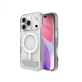 ZAGG Crystal Palace Snap Kickstand ümbris Apple iPhone 17 Pro jaoks, läbipaistev