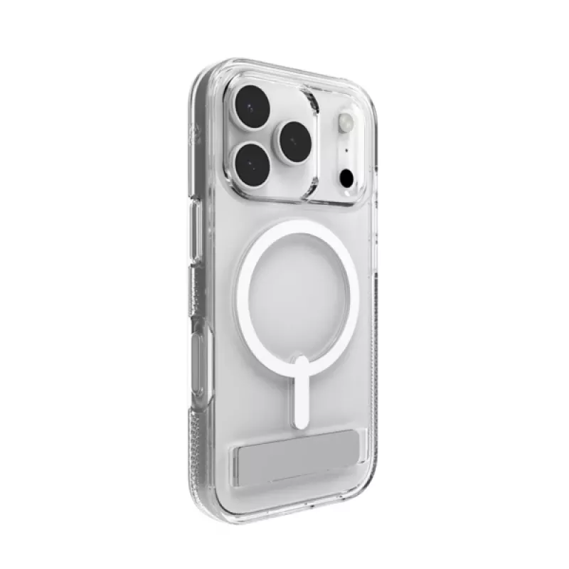 ZAGG Crystal Palace Snap Kickstand ümbris Apple iPhone 17 Pro jaoks, läbipaistev