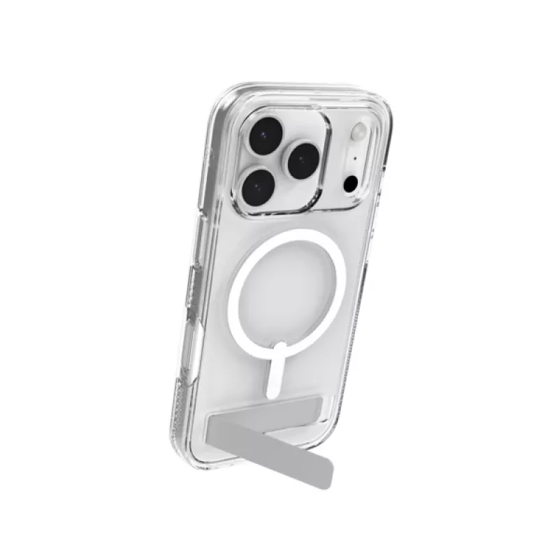 ZAGG Crystal Palace Snap Kickstand ümbris Apple iPhone 17 Pro jaoks, läbipaistev