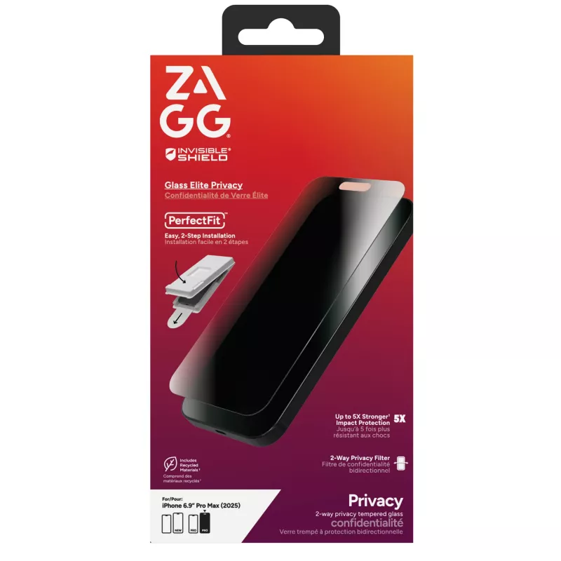 InvisibleShield Glass Elite Privacy ekraanikaitse Apple iPhone 17 Pro Maxile