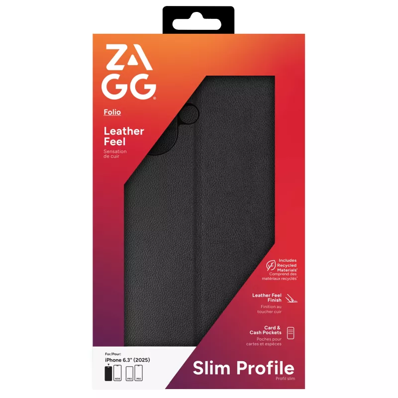 ZAGG Folio ümbris mudelile Apple iPhone 17 Must, Folio, Apple, iPhone 17, 16 cm (6.3 tolli), Must