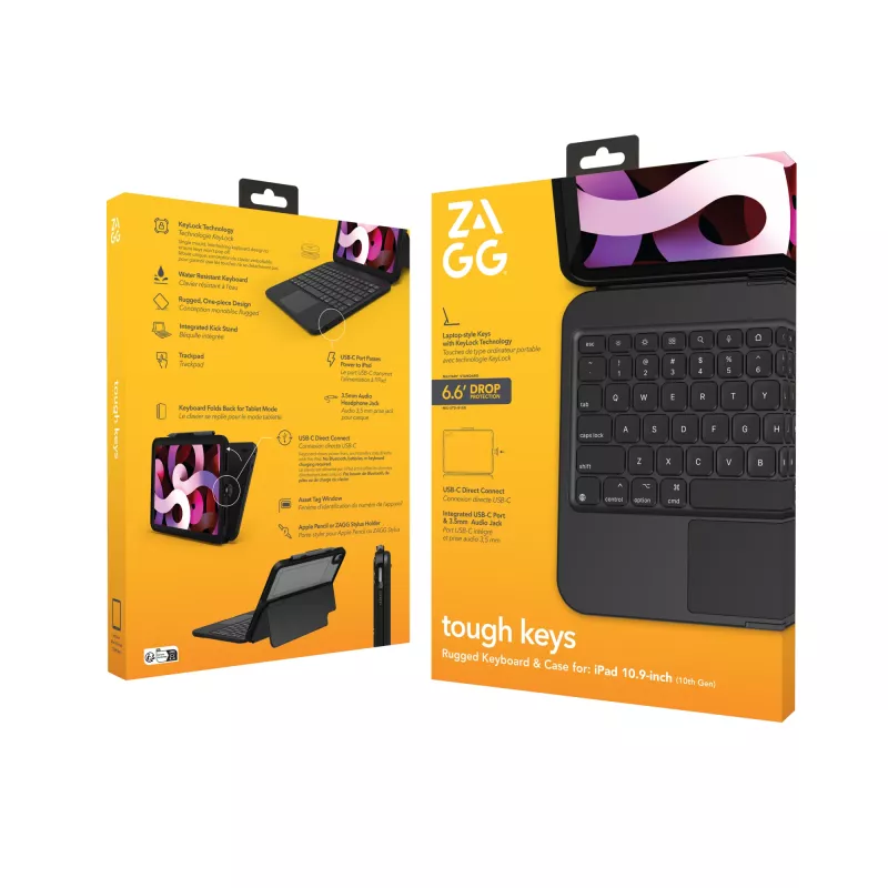 ZAGG Tough Keys-Apple-iPad 10th Gen/A16-Must-German(B2B Brown Box)