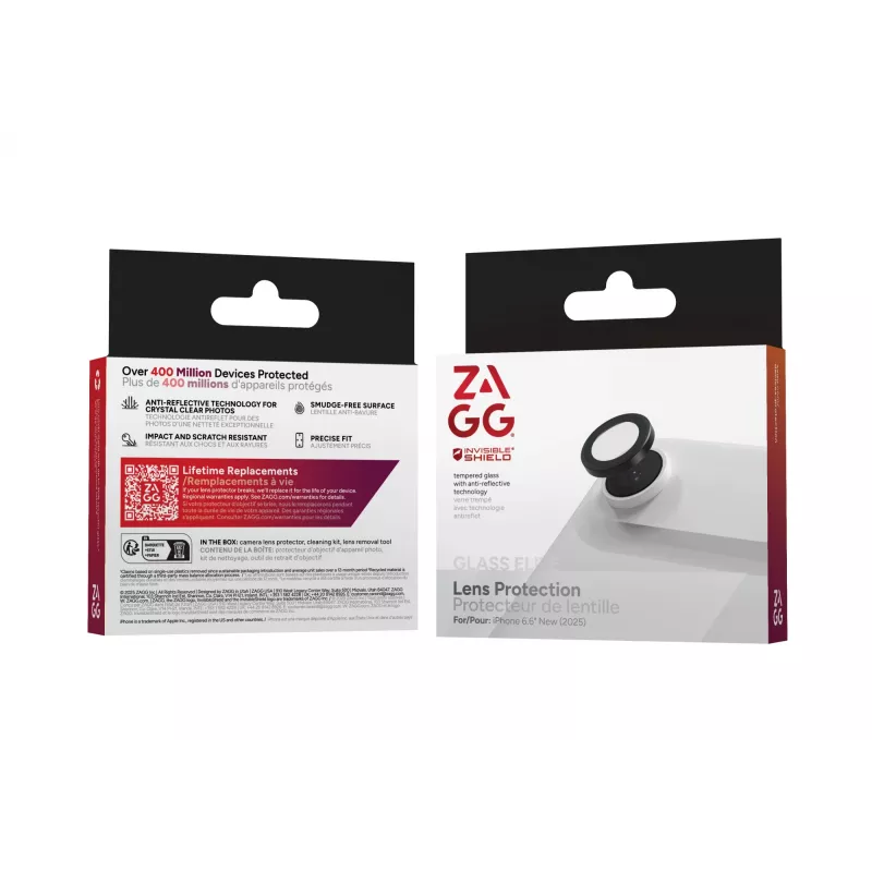 InvisibleShield Glass Elite (CameraRings) objektiivikaitse Apple iPhone 17 Airile, must