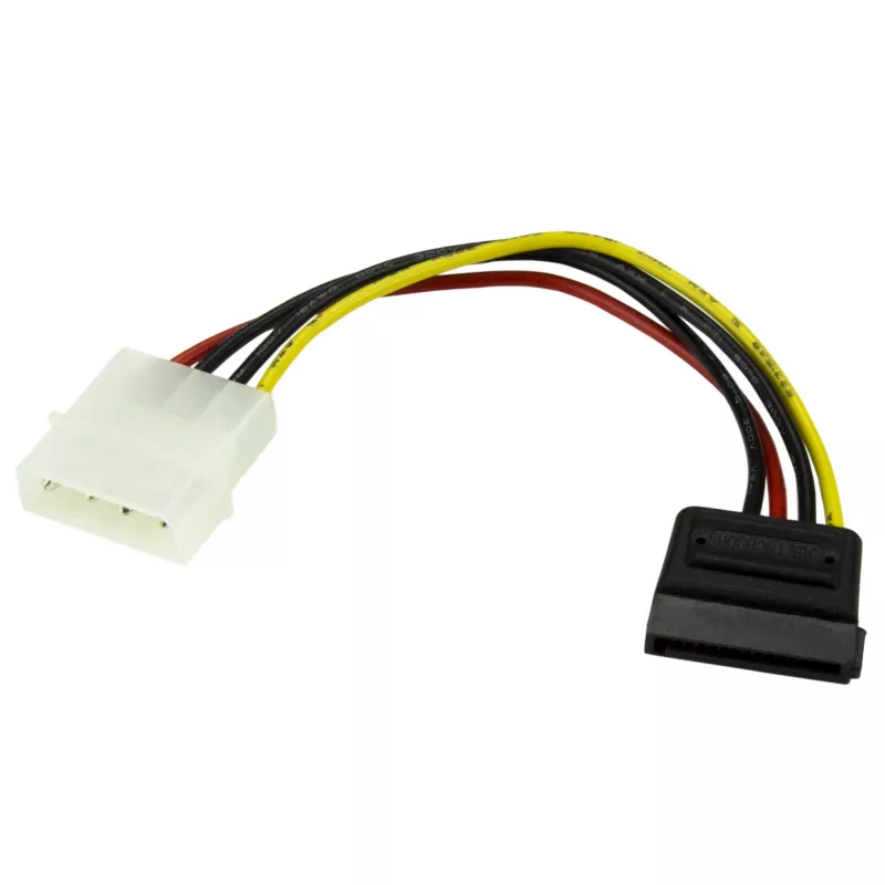 StarTech.com 6in 4 Pin LP4 to SATA toitekaabli adapter, Molex (4-kontaktiline), SATA 15-kontaktiline, 0,152 m, Isane, Sirge, Sirge