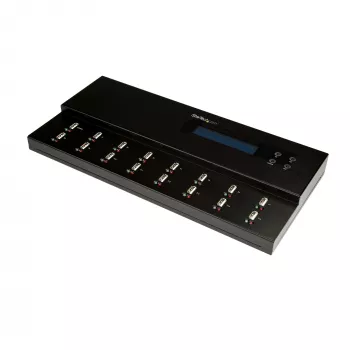 StarTech.com eraldiseisev 1 kuni 15 USB-mälupulga duplikaator ja kustutaja, mitme USB-mälupulga kopeerija, süsteemi ja faili ning kogu ketta kopeerimine kiirusega 1,5 GB/min, ühe- ja kolmekäiguline kustutamine, LCD-ekraan – TAA