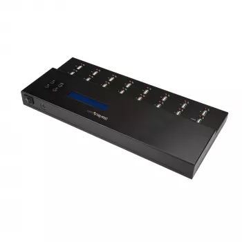 StarTech.com eraldiseisev 1 kuni 15 USB-mälupulga duplikaator ja kustutaja, mitme USB-mälupulga kopeerija, süsteemi ja faili ning kogu ketta kopeerimine kiirusega 1,5 GB/min, ühe- ja kolmekäiguline kustutamine, LCD-ekraan – TAA