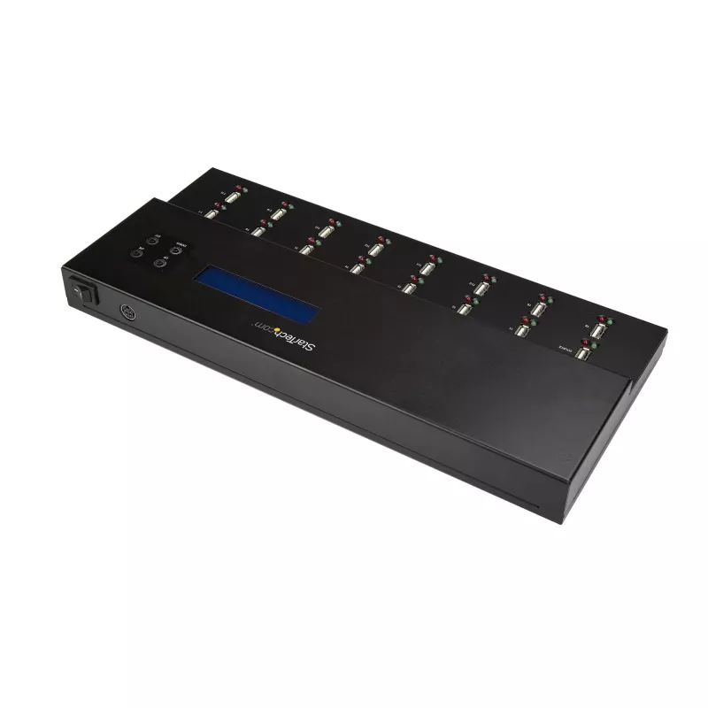 StarTech.com eraldiseisev 1 kuni 15 USB-mälupulga duplikaator ja kustutaja, mitme USB-mälupulga kopeerija, süsteemi ja faili ning kogu ketta kopeerimine kiirusega 1,5 GB/min, ühe- ja kolmekäiguline kustutamine, LCD-ekraan – TAA