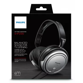 Philips siseruumide juhtmega telerikõrvaklapid SHP2500/10, juhtmega, 15 - 22000 Hz, muusika, 909 g, kõrvaklapid, must, hõbedane