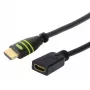 Techly HDMI High Speed with Ethernet pikenduskaabel 4K 30Hz m/f 1,8 m