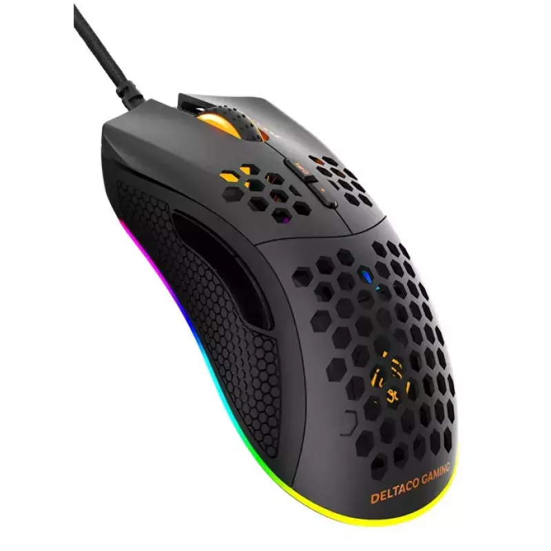 Mänguhiir Deltaco DM210 juhtmega üliõhuke RGB must