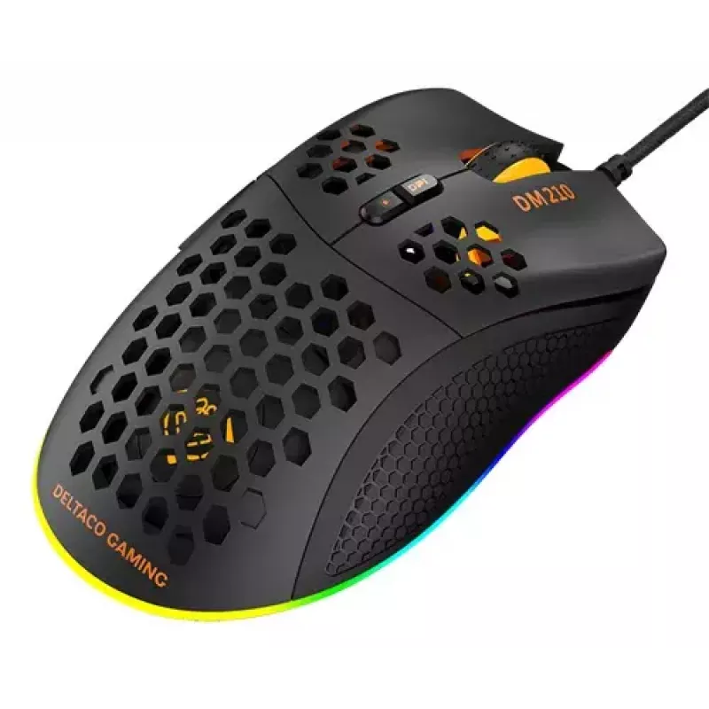 Mänguhiir Deltaco DM210 juhtmega üliõhuke RGB must