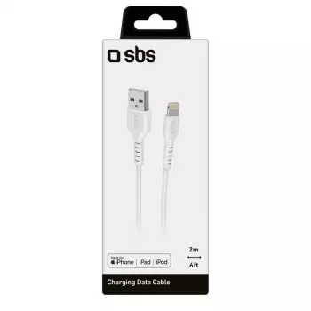 Lightning-kaabel SBS TECABLEUSBIP5289W 2m valge USB A