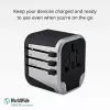 Mobile device charger SBS Mobile TEADAPT2USBUNI — must/hõbedane, USB adapter