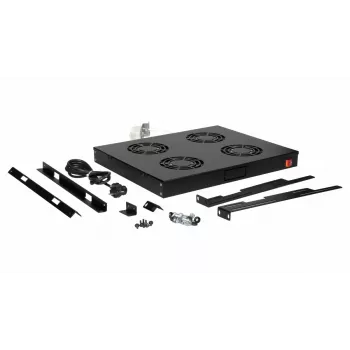 Equip jahutusventilaatorid 19', 1U, 4 VENTILAATORIT, RAL9005 must