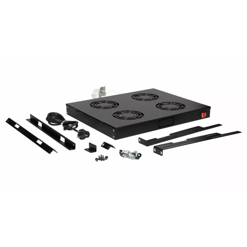 Equip jahutusventilaatorid 19', 1U, 4 VENTILAATORIT, RAL9005 must
