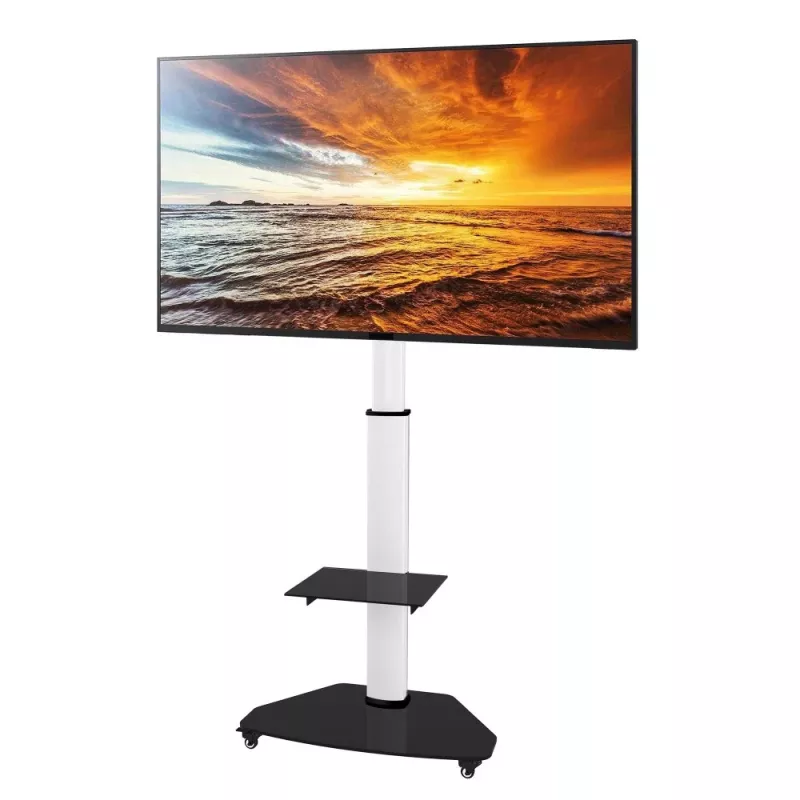 Techly põrandatugi riiuliga käru TV LCD/LED/Plasma 37-70 tolli Valge
