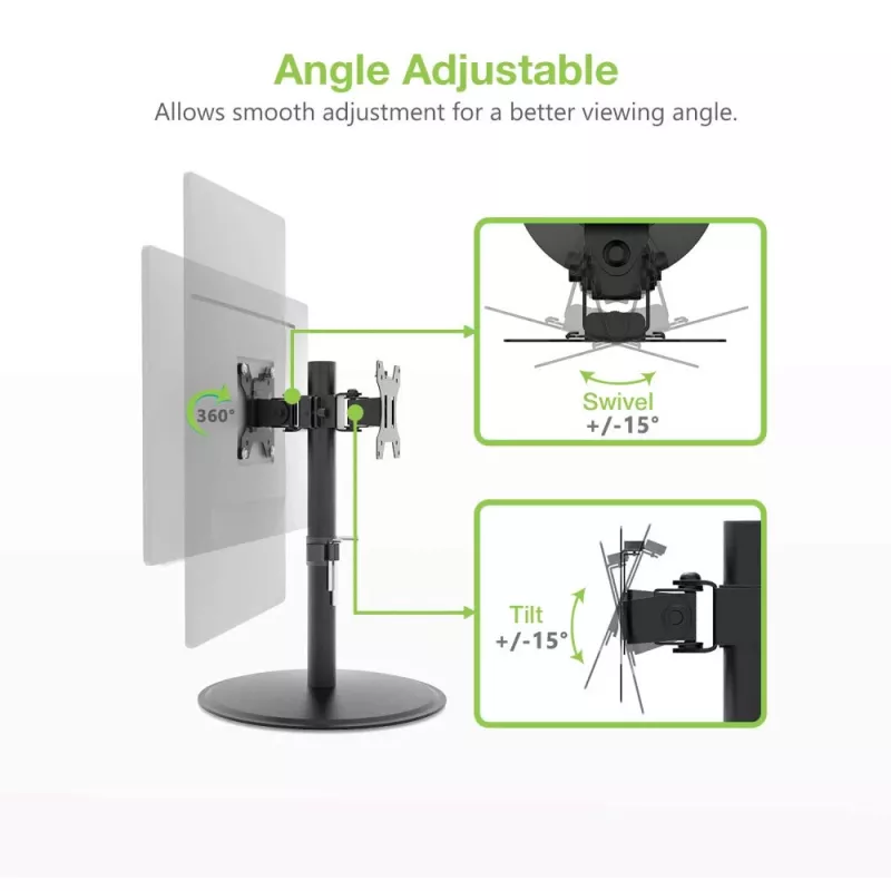 Techly ICA-LCD 402 monitori kinnitus / alus 81,3 cm (32 tolli) Lauamudel Must