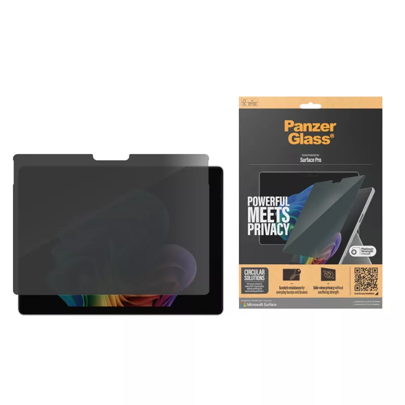 PanzerGlass ® privaatsusekraani kaitsekile Microsoft Surface Pro X | Pro 8 | Pro 9 | Pro 10 | Pro 11th Edition | Ülilai sobivus