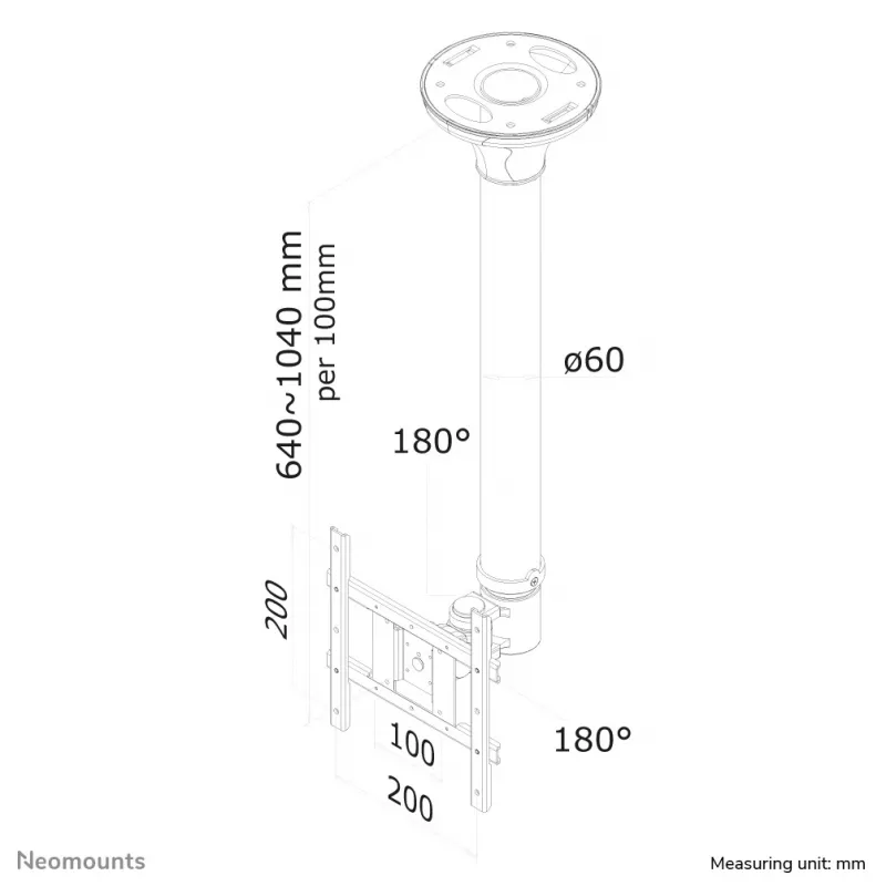 Neomounts FPMA-C200 Monitori/Teleri kinnitus lagi 10-40 tolli - kõrgus 64-104 cm