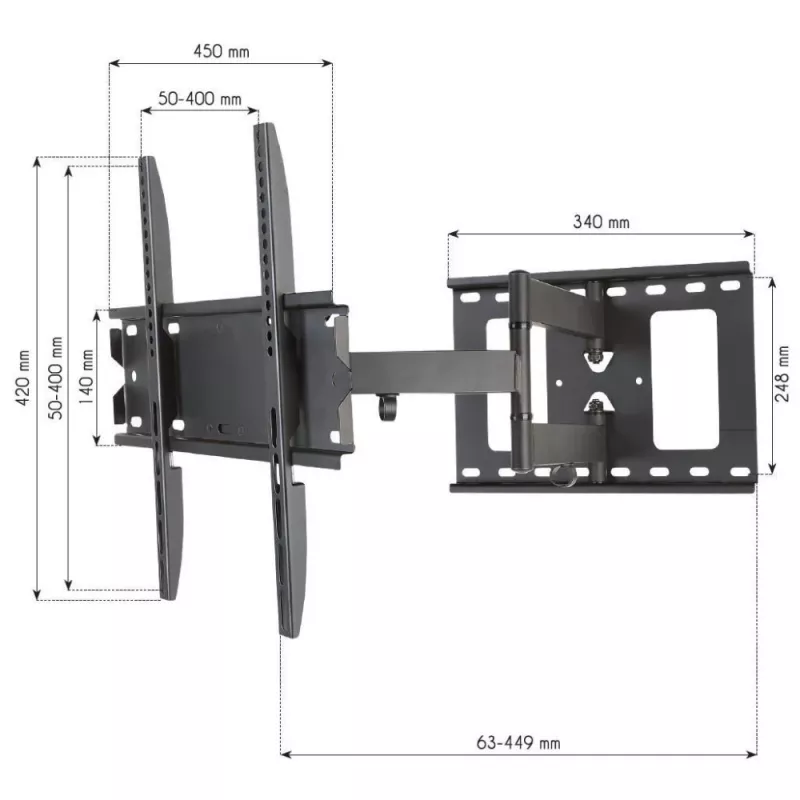 Techly ICA-PLB 148M TV-kinnitus/jalus 139,7 cm (55 tolli) must