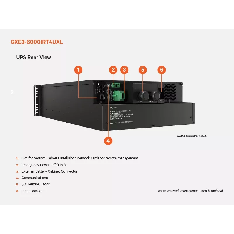 Vertiv Liebert GXE3-6000IRT4UXL katkematu toiteallikas (UPS) topeltmuundusega (võrgutoide) 6 kVA 6000 W