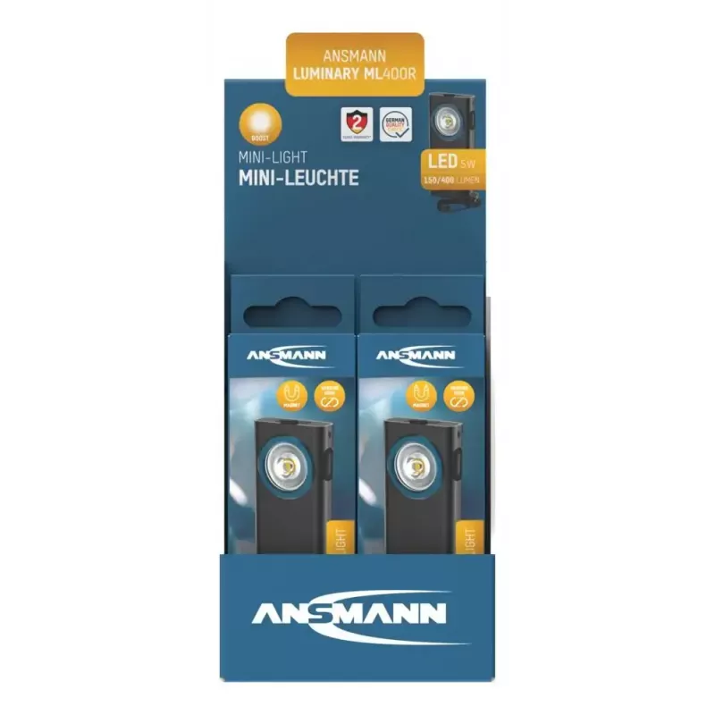Võtmehoidja taskulamp Ansmann ML400R Must LED 5W USB laetav