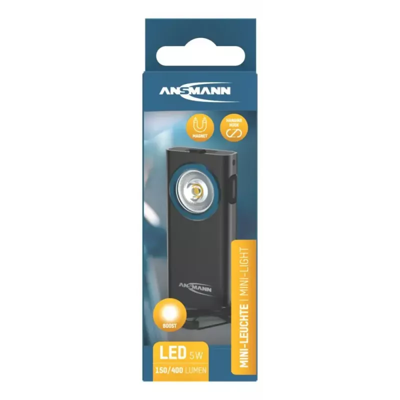 Võtmehoidja taskulamp Ansmann ML400R Must LED 5W USB laetav