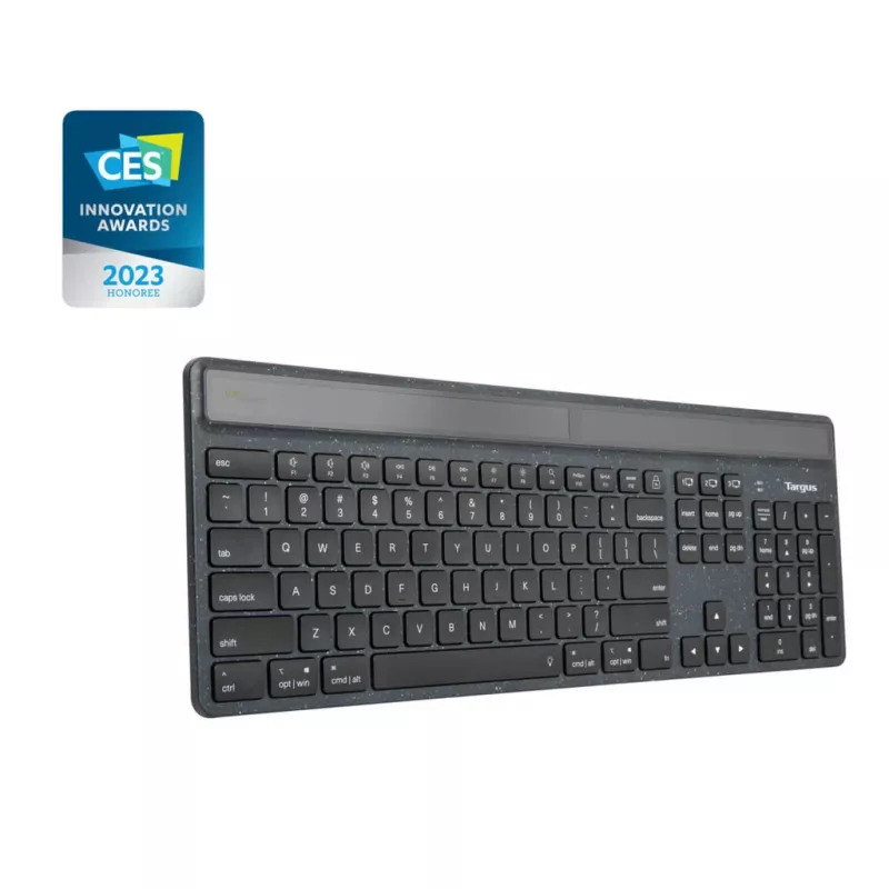 Targus EcoSmart AKB868FR klaviatuur Universaalne Bluetooth AZERTY Prantsuse Must