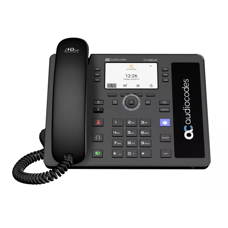 AudioCodes Teams C435HD-R IP-Phone PoE GbE Must, IP Phone, Must, Wired handset, Android, SIP info, Buttons